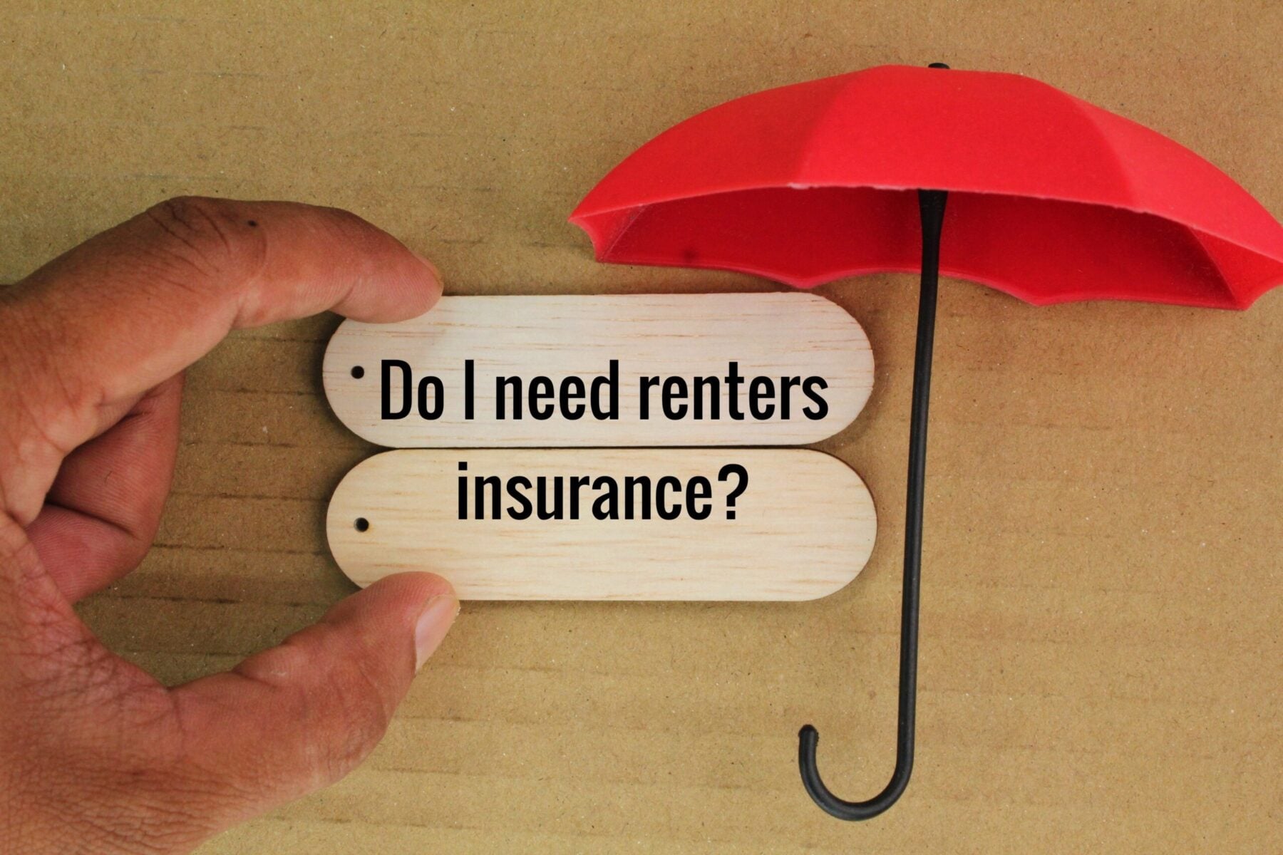 An umbrella with the words Do I need renters insurance? insurance concept