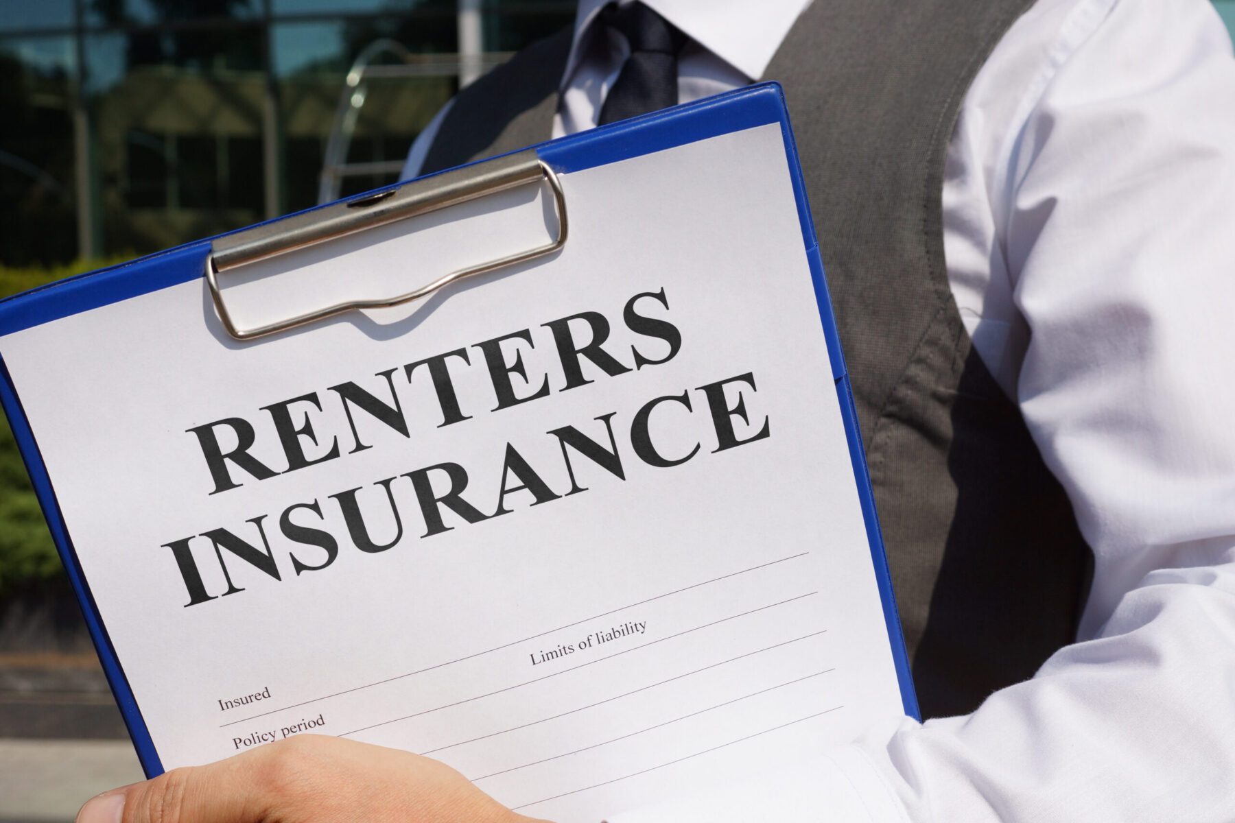 Renters insurance is shown using a text